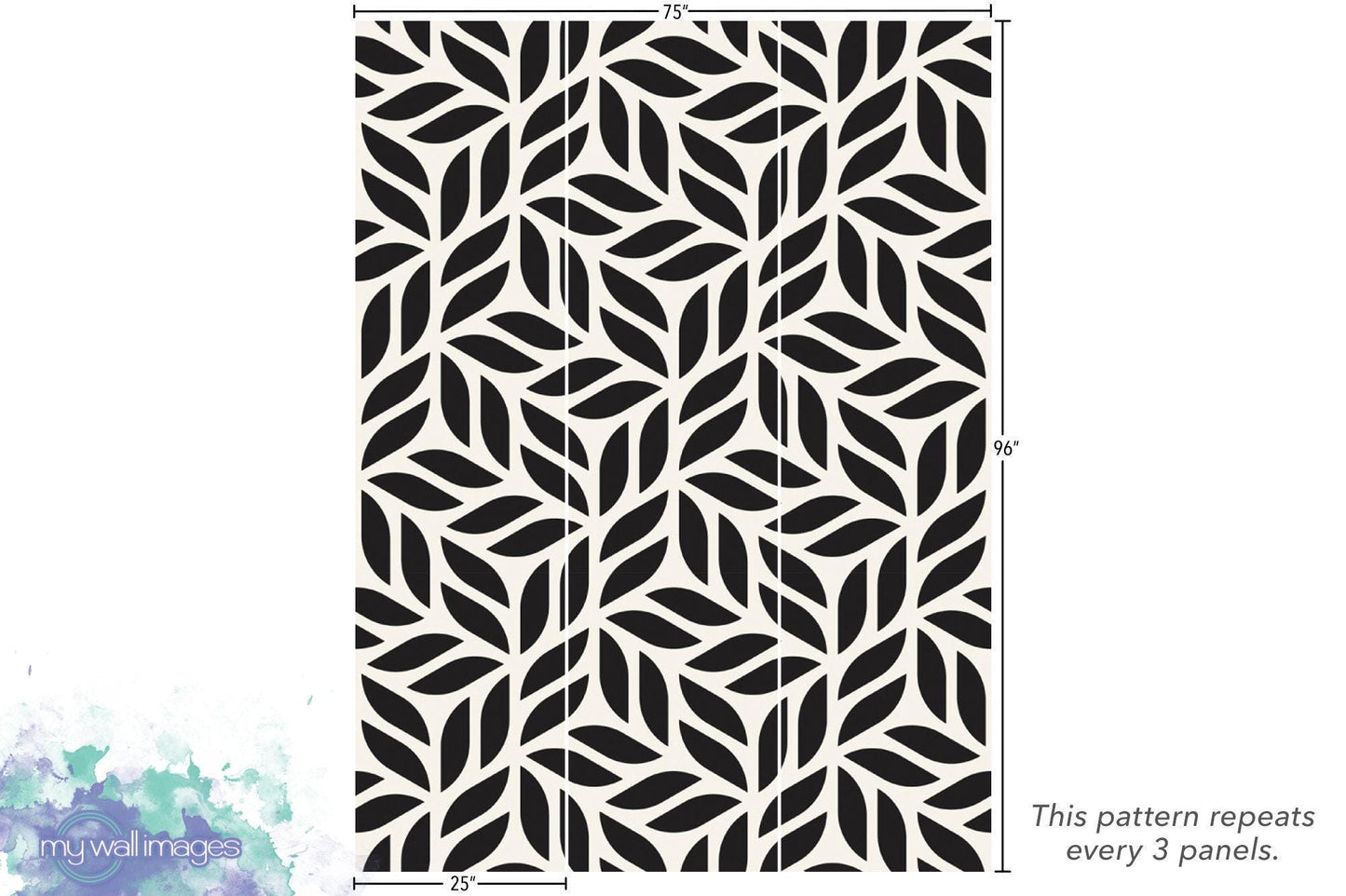 Scandinavian Modern Abstract Black and Cream Wallpaper MW1347