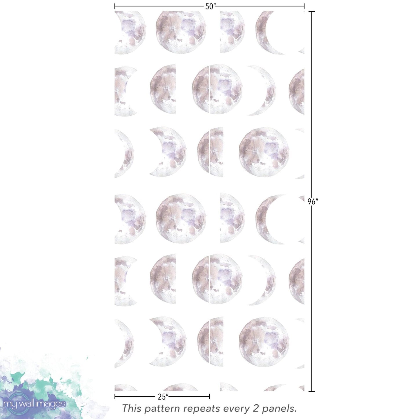 Watercolor Lunar Moon Phases Wallpaper MW1447