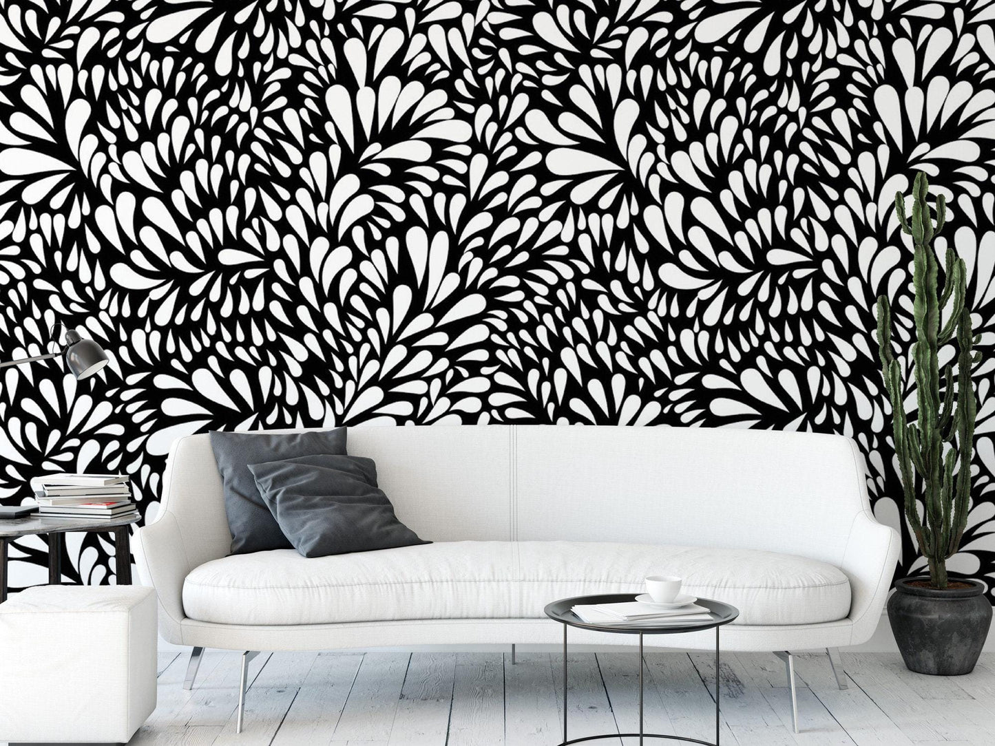 Black and White Mod Splash Wallpaper MW1753