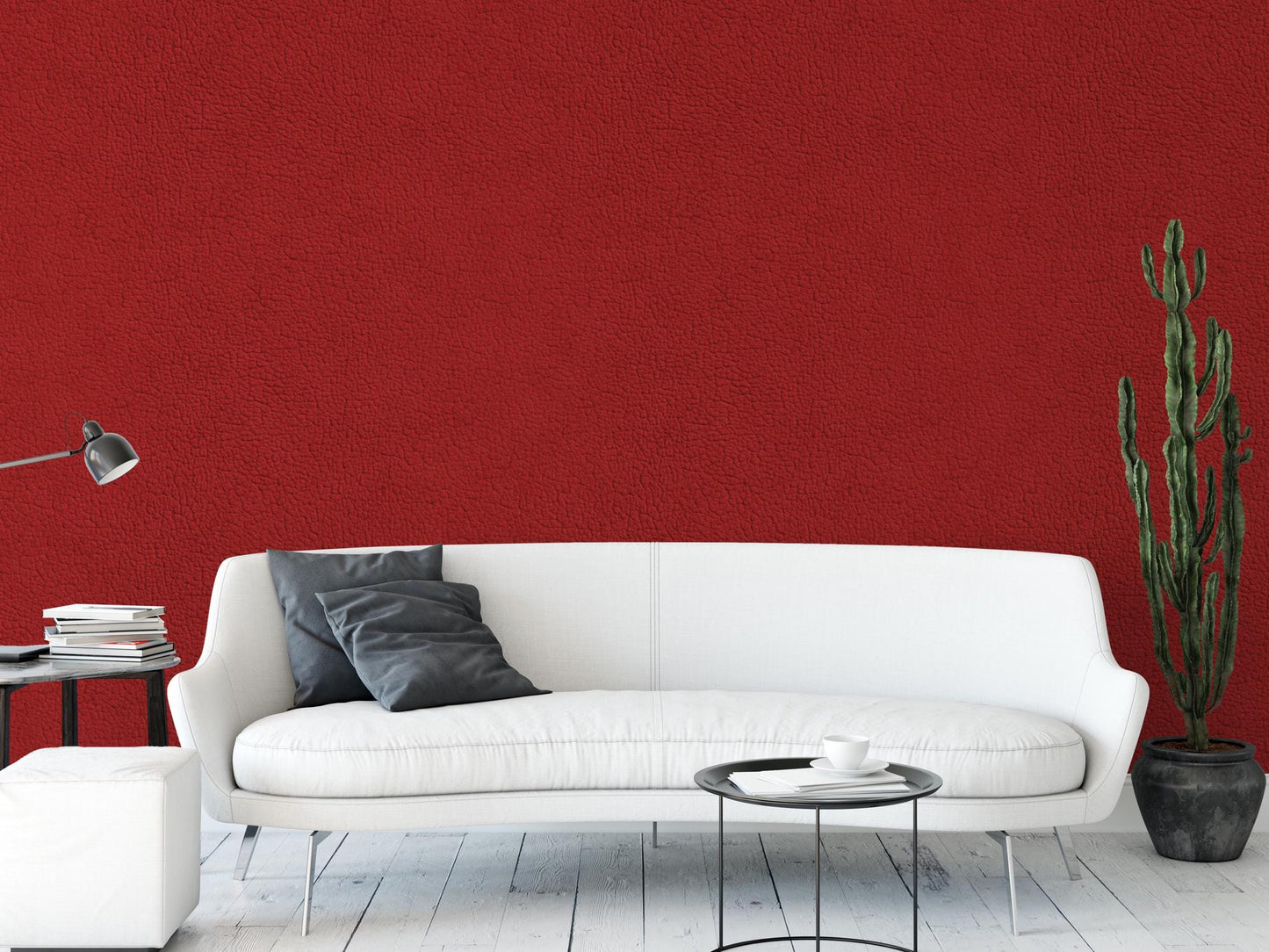 Red Leather Faux Texture Wallpaper MW1522