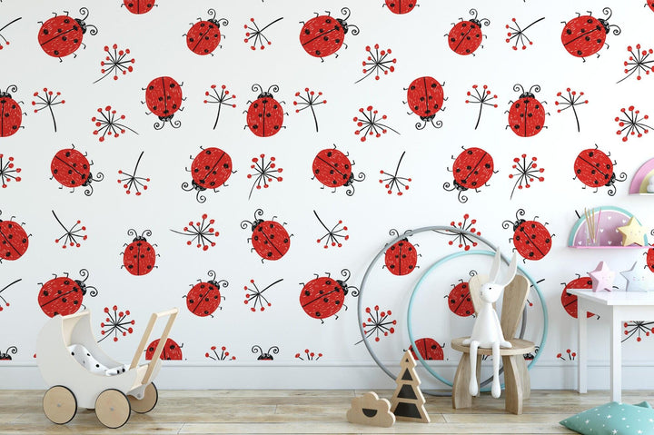 Red Ladybugs Wallpaper MW1685
