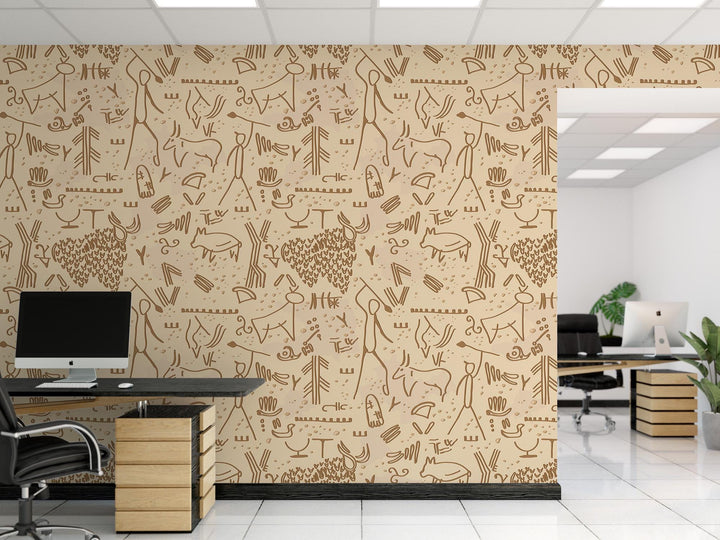 a room with a desk and a computer on it