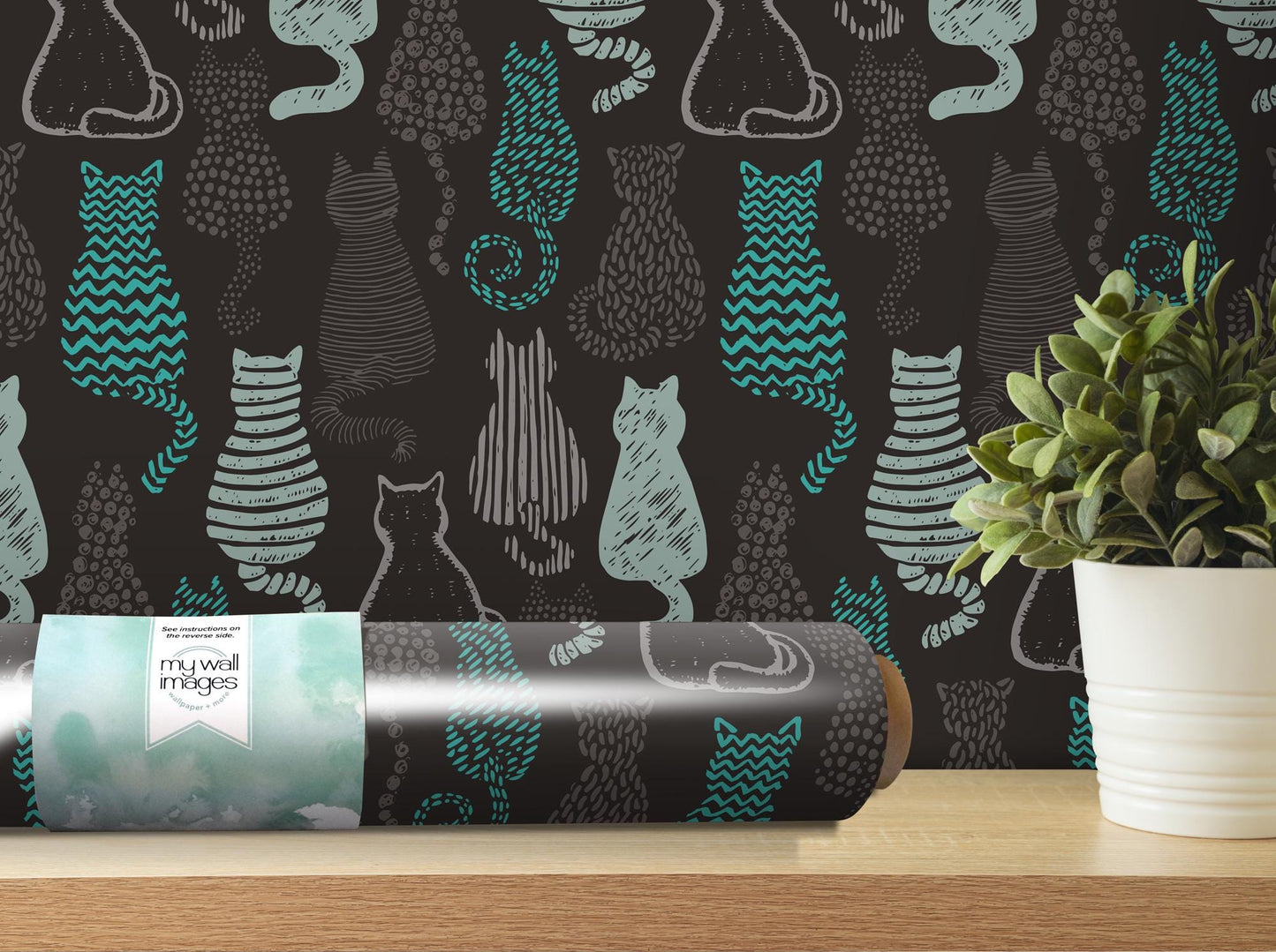 a wallpaper with cats and cats on it