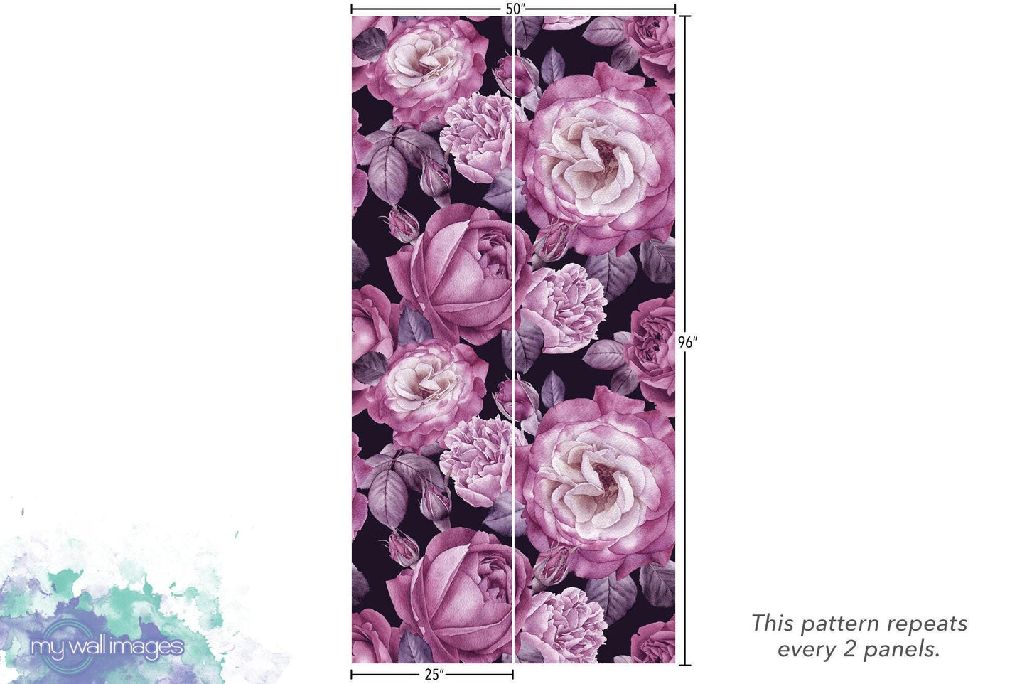 Bold Purple Peonies Floral Wallpaper - Peel and Stick Wallpaper - Home Decor - Wall Mural - Wall Floral Art - Removable Wallpaper - MW1346