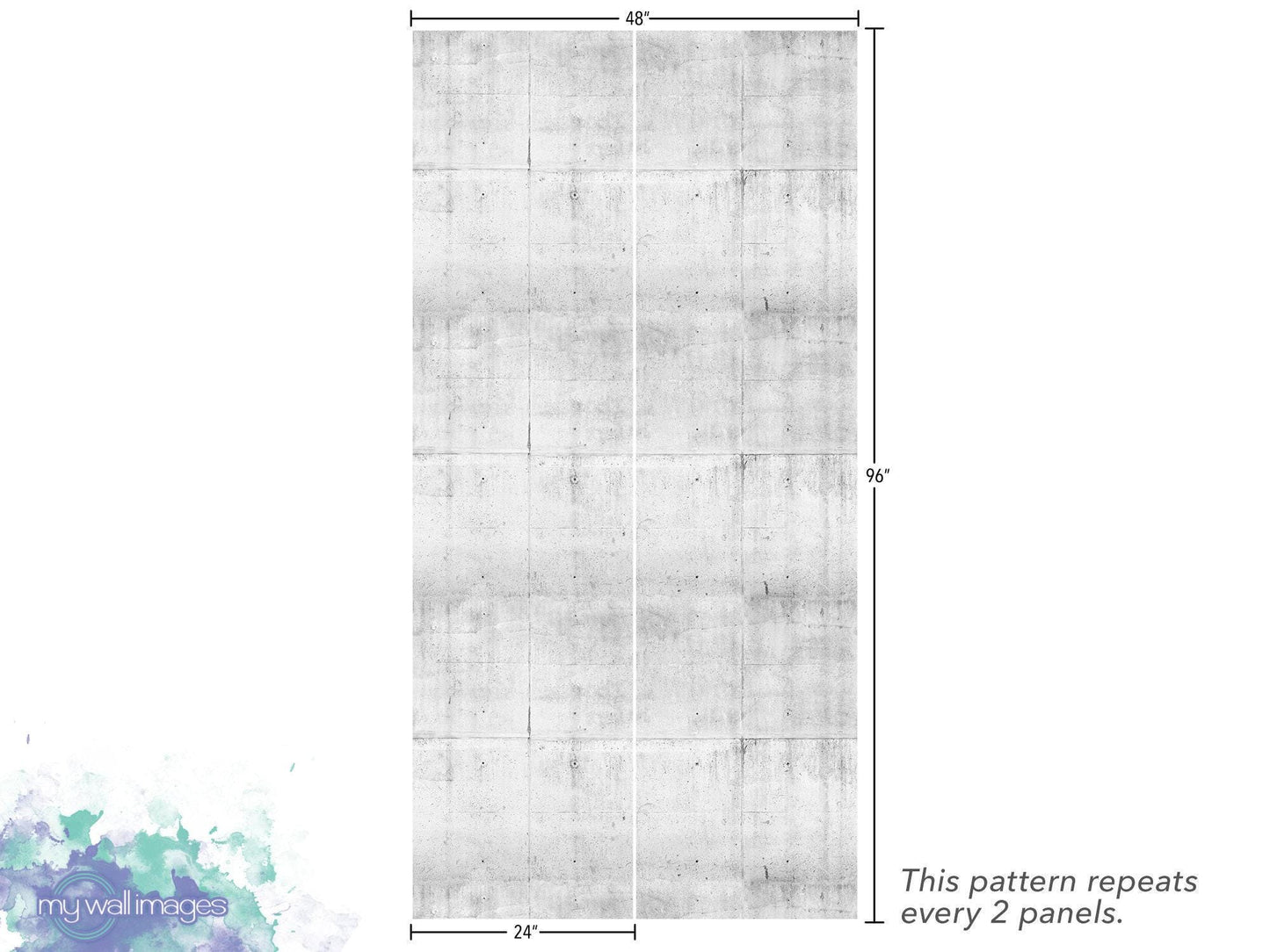 Concrete Gray Blocks, Peel and Stick, Self-Adhesive Reusable Wall Mural, Nursery, Room Decor, Accent Wall, MW1140