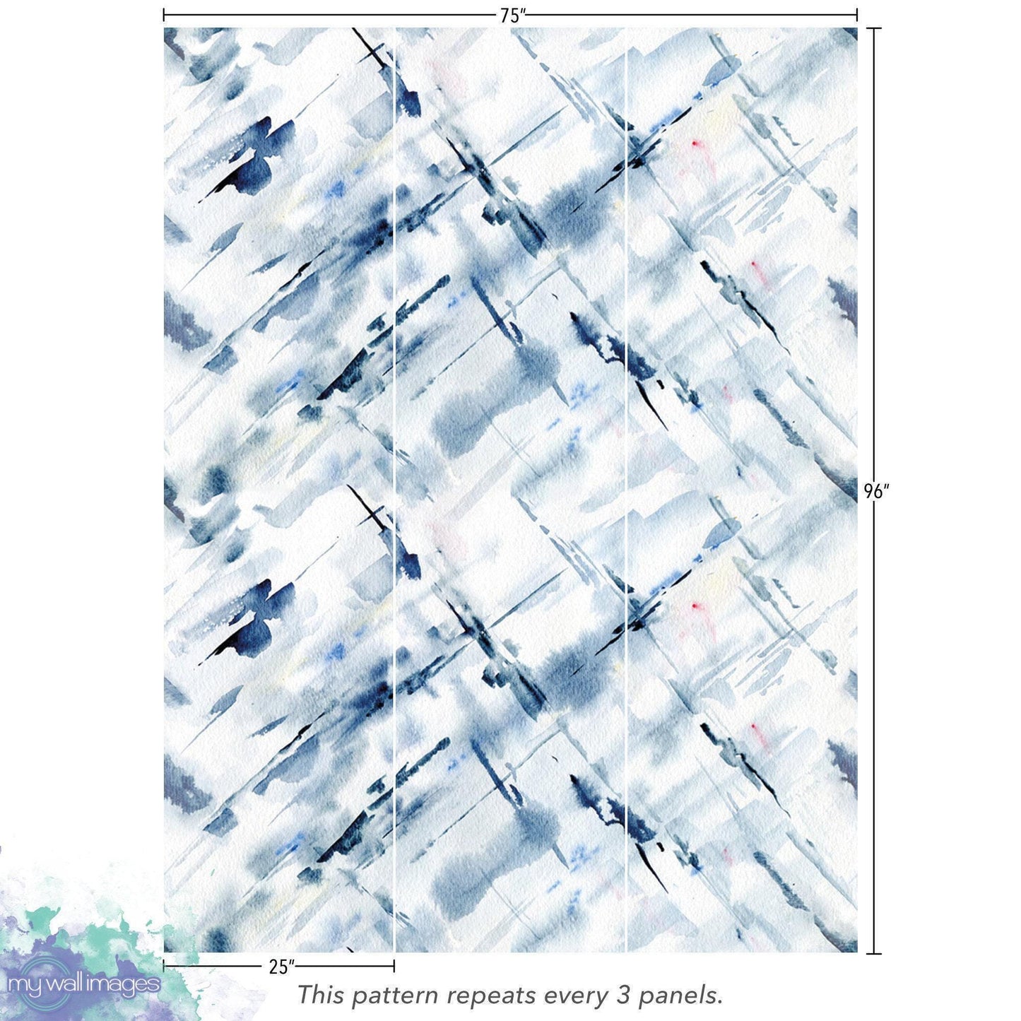 Blue Watercolor Abstract Lines Wallpaper MW1859