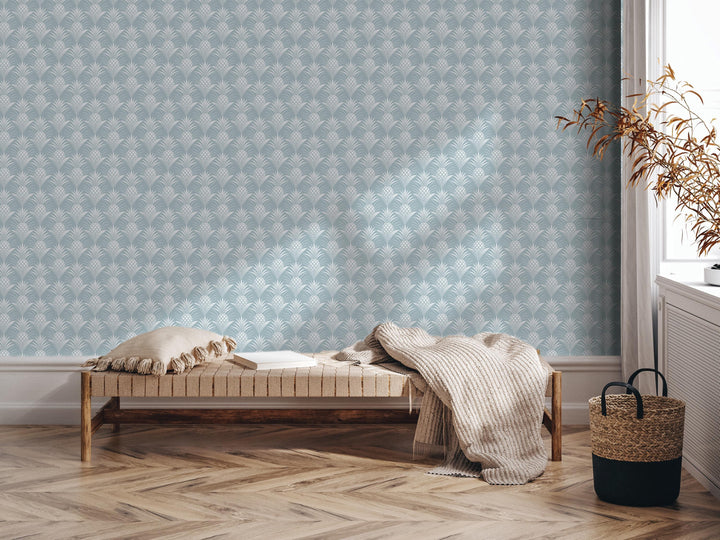 Pineapples Gray Blue - Peel and Stick Wallpaper - Pineapple Wallpaper - Pineapple Decor - Wall Mural - Removable Wallpaper - MW2320
