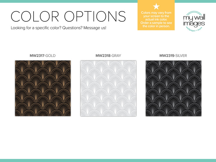 The image is a color options page that provides a selection of three different color options for a specific design. The options include gold, gray, and silver.