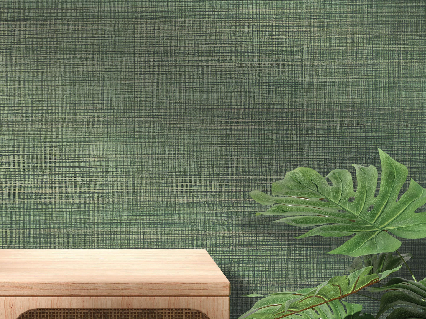 Moss Faux Grasscloth Peel and Stick Wallpaper - Natural Wall Covering - Wall Mural - Removable Wallpaper - Wall Decor - Accent Wall - MW2140