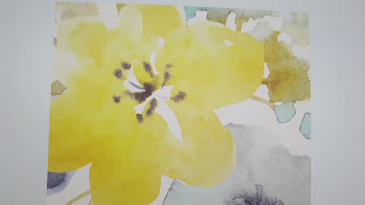 Watercolor Yellow Floral Wallpaper MW1041sm