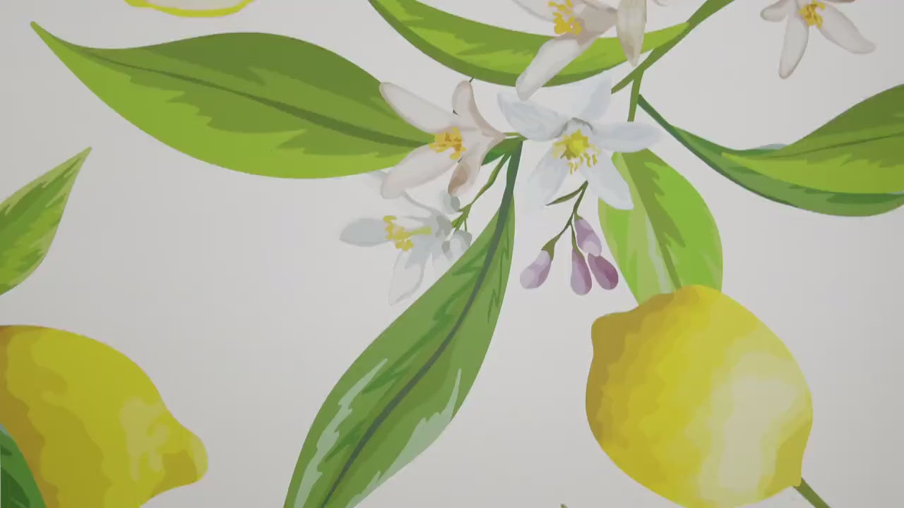 Yellow Lemon Fruit Removable Wallpaper, Wall Art, Peel and Stick Wallpaper,  Mural, Kitchen, Room Decor, Accent Wall, MW1092